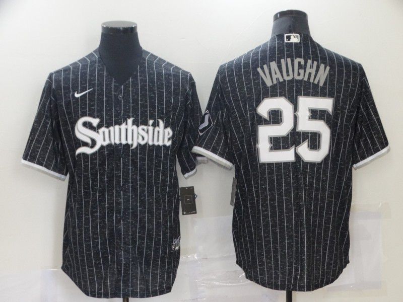 Men Chicago White Sox #25 Vaughn City Edition Black Game Nike 2021 MLB Jerseys->youth mlb jersey->Youth Jersey